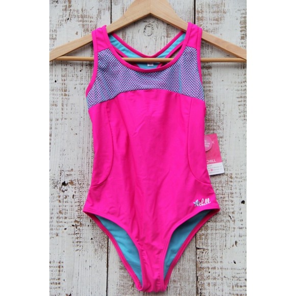 Big Chill Other - BIG CHILL Girls Size 10 One Piece Swim Swimsuit Bathing Suit Pink 50 UPF NEW